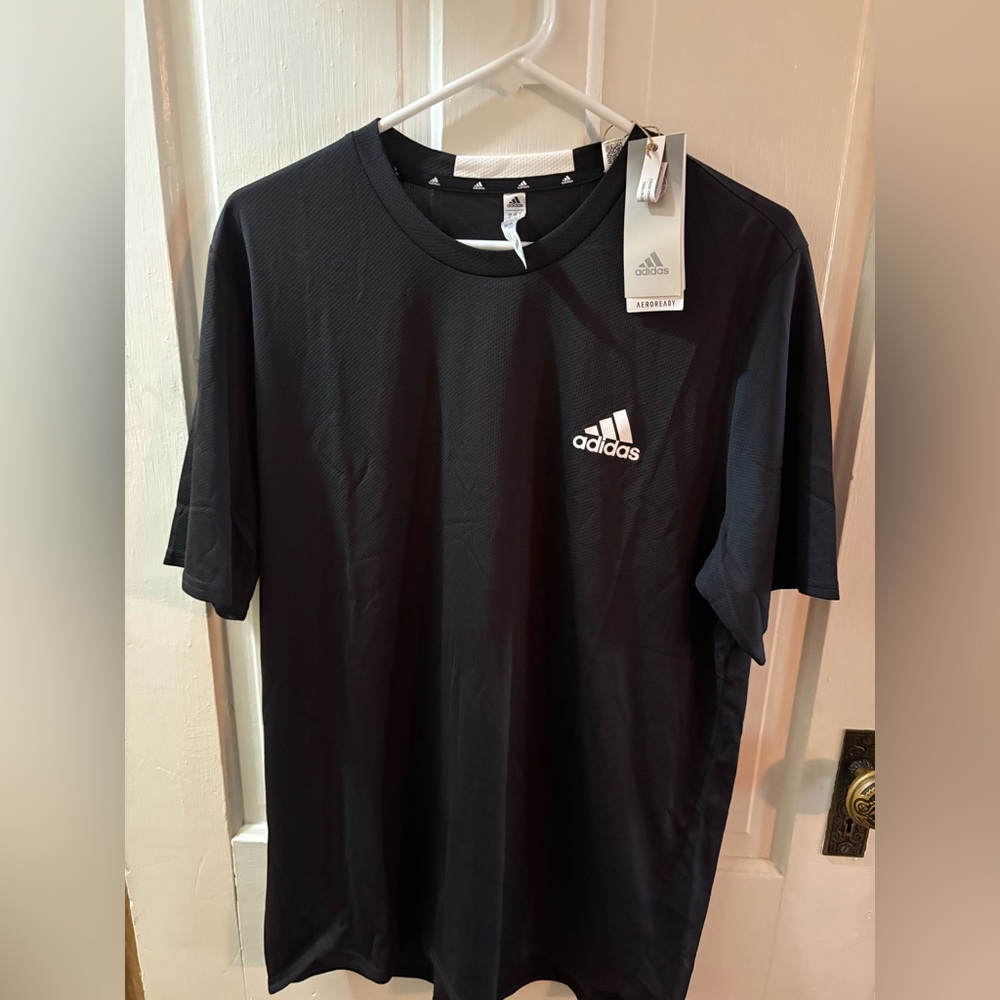 NWT adidas men’s black shirt. Size Large